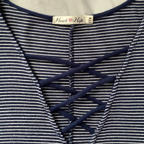 Flowy Navy Striped Summer Dress - Picture 3 of 3
